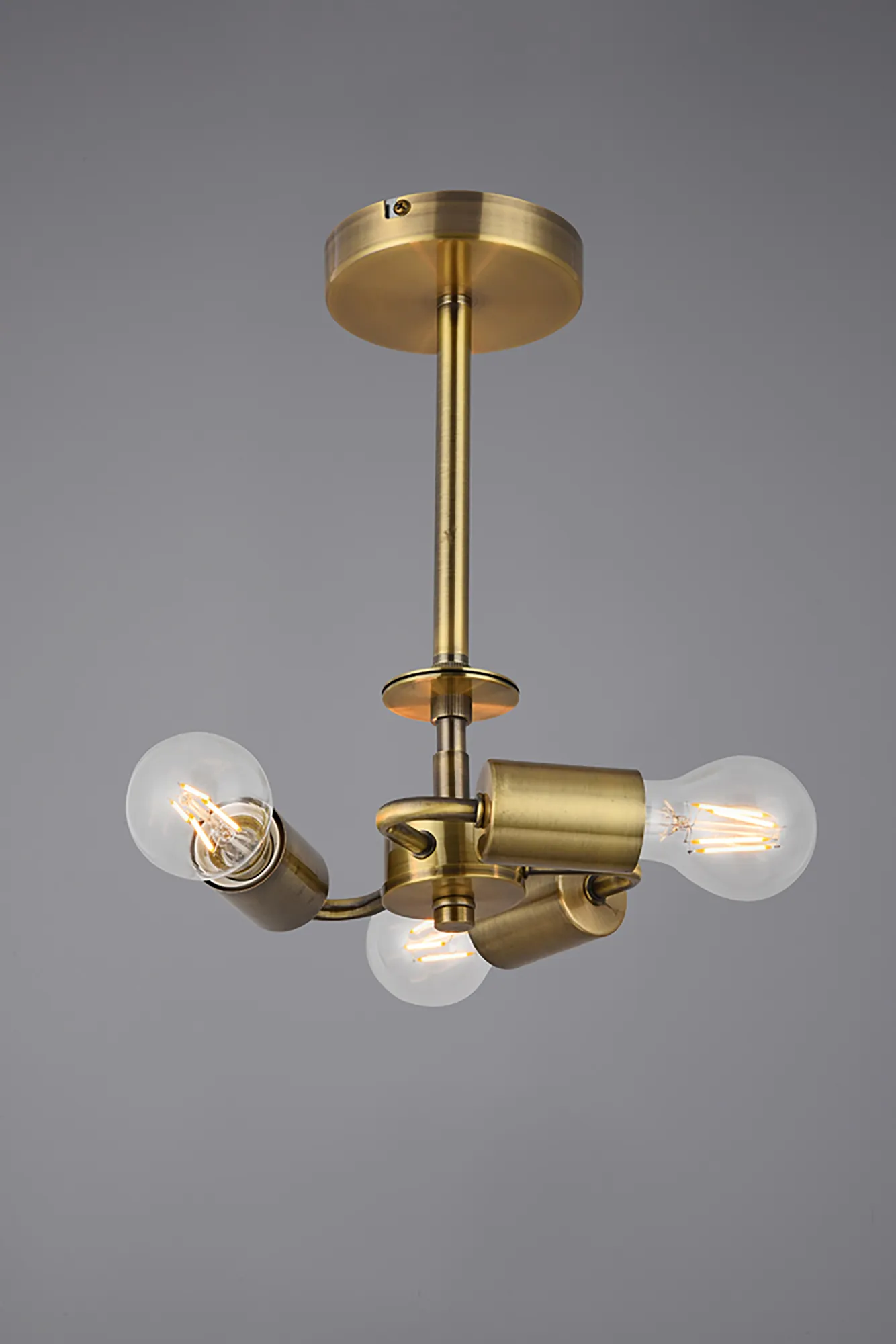 Baymont Semi Flush 3 Light Antique Brass D0337  Deco Baymont AB